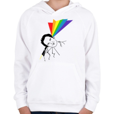 PRINTFASHION Quentin - Gyerek kapucnis pulóver - Fehér gyerek pulóver, kardigán