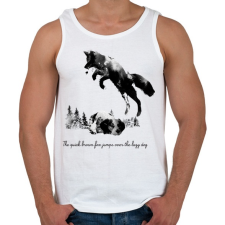 PRINTFASHION Quick brown fox - Férfi atléta - Fehér atléta, trikó