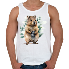 PRINTFASHION Quokka növényekkel - Férfi atléta - Fehér atléta, trikó