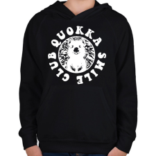 PRINTFASHION Quokka smile club - Gyerek kapucnis pulóver - Fekete gyerek pulóver, kardigán