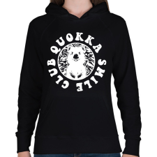 PRINTFASHION Quokka smile club - Női kapucnis pulóver - Fekete női pulóver, kardigán