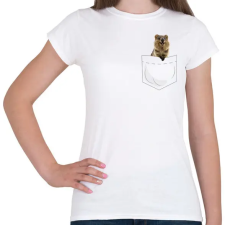 PRINTFASHION Quokka zsebben - Női póló - Fehér női póló