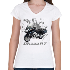 PRINTFASHION R1200RT motor - Női V-nyakú póló - Fehér női póló