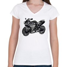 PRINTFASHION R1 - Női V-nyakú póló - Fehér női póló