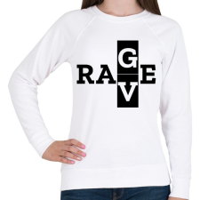 PRINTFASHION R A V/G E - Női pulóver - Fehér női pulóver, kardigán