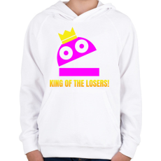 PRINTFASHION R.E.P.O. - King of the losers szinezhető - Gyerek kapucnis pulóver - Fehér
