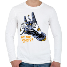 PRINTFASHION R U ready? - Férfi hosszú ujjú póló - Fehér férfi póló