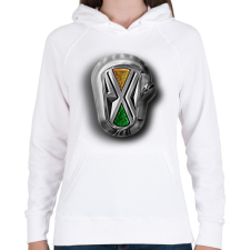 PRINTFASHION Rába logo - Női kapucnis pulóver - Fehér női pulóver, kardigán