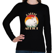 PRINTFASHION Rabbit addict - Női hosszú ujjú póló - Fekete női póló