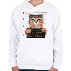 PRINTFASHION Rabosított macska - Gyerek kapucnis pulóver - Fehér