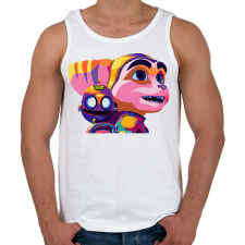 PRINTFASHION Rachet and Clank - Férfi atléta - Fehér atléta, trikó