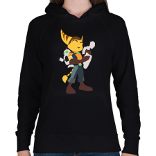 PRINTFASHION Rachet & Clank - Női kapucnis pulóver - Fekete női pulóver, kardigán