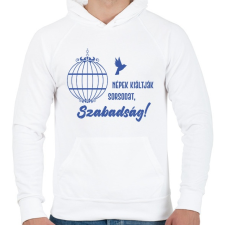 PRINTFASHION Radnóti Miklós - Népek kiáltják sorsodat - Férfi kapucnis pulóver - Fehér férfi pulóver, kardigán