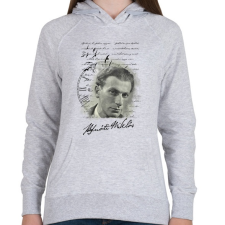 PRINTFASHION Radnóti Miklós - Női kapucnis pulóver - Sport szürke női pulóver, kardigán