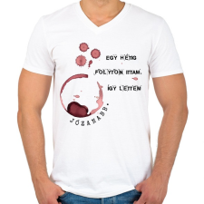 PRINTFASHION Radnóti Miklós - Péntek - Férfi V-nyakú póló - Fehér férfi póló