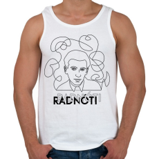 PRINTFASHION Radnóti - Vonalas arckép - Férfi atléta - Fehér