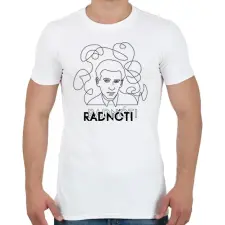 PRINTFASHION Radnóti - Vonalas arckép - Férfi póló - Fehér férfi póló