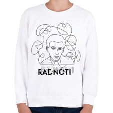 PRINTFASHION Radnóti - Vonalas arckép - Gyerek pulóver - Fehér gyerek pulóver, kardigán