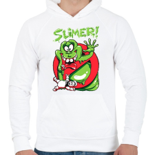 PRINTFASHION Ragacs - Férfi kapucnis pulóver - Fehér férfi pulóver, kardigán