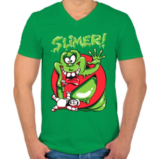 PRINTFASHION Ragacs - Férfi V-nyakú póló - Zöld férfi póló