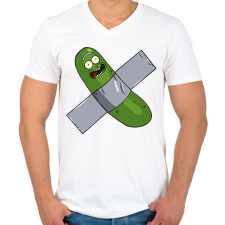 PRINTFASHION Ragasztós uborka Rick - Férfi V-nyakú póló - Fehér férfi póló