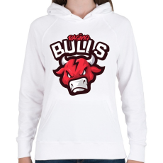 PRINTFASHION Raging Bulls - Női kapucnis pulóver - Fehér