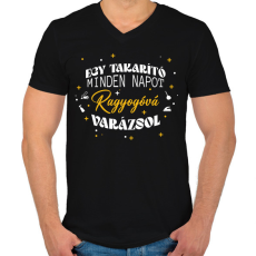 PRINTFASHION Ragyogóvá varázsol - Férfi V-nyakú póló - Fekete