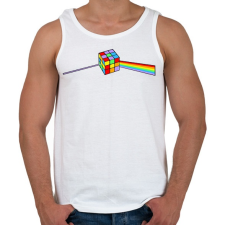 PRINTFASHION Rainbow cube - Férfi atléta - Fehér atléta, trikó