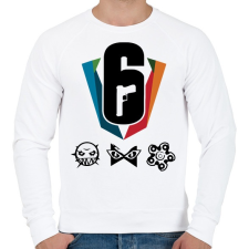 PRINTFASHION Rainbow Six - Férfi pulóver - Fehér férfi pulóver, kardigán