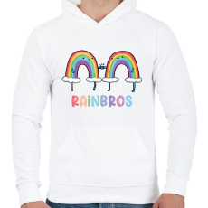 PRINTFASHION RainBros - Férfi kapucnis pulóver - Fehér