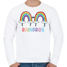 PRINTFASHION RainBros - Férfi pulóver - Fehér férfi pulóver, kardigán