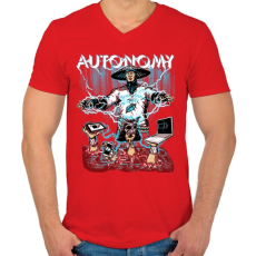 PRINTFASHION Rajtaütés - Férfi V-nyakú póló - Piros