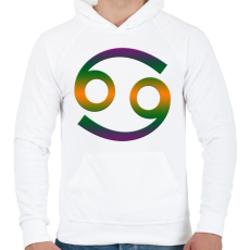 PRINTFASHION Rák - Férfi kapucnis pulóver - Fehér
