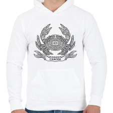 PRINTFASHION Rák - Férfi kapucnis pulóver - Fehér férfi pulóver, kardigán