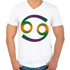 PRINTFASHION Rák - Férfi V-nyakú póló - Fehér férfi póló