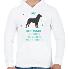 PRINTFASHION Rák - Rottweiler - Férfi kapucnis pulóver - Fehér férfi pulóver, kardigán