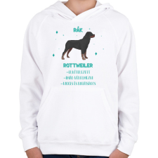 PRINTFASHION Rák - Rottweiler - Gyerek kapucnis pulóver - Fehér gyerek pulóver, kardigán