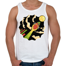 PRINTFASHION Rakéta - Férfi atléta - Fehér