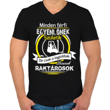 PRINTFASHION Raktáros a legjobb - Férfi V-nyakú póló - Fekete férfi póló