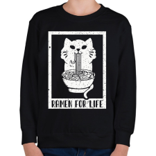 PRINTFASHION Ramen for life - Gyerek pulóver - Fekete gyerek pulóver, kardigán