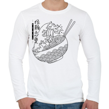 PRINTFASHION Ramen hullám - Férfi hosszú ujjú póló - Fehér férfi póló