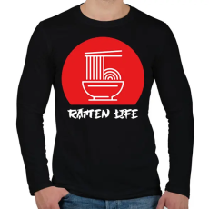 PRINTFASHION Ramen life - Férfi hosszú ujjú póló - Fekete