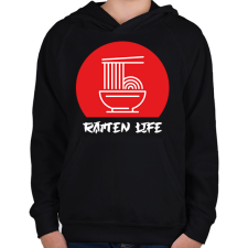 PRINTFASHION Ramen life - Gyerek kapucnis pulóver - Fekete gyerek pulóver, kardigán