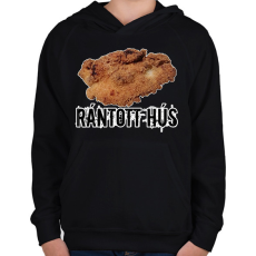PRINTFASHION rántott hús  - Gyerek kapucnis pulóver - Fekete