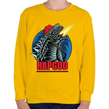 PRINTFASHION Rap god Godzilla  - Gyerek pulóver - Sárga gyerek pulóver, kardigán