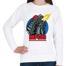 PRINTFASHION Rap god Godzilla - Női pulóver - Fehér női pulóver, kardigán