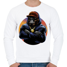 PRINTFASHION Rapper gorilla - Férfi pulóver - Fehér
