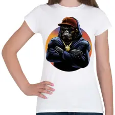 PRINTFASHION Rapper gorilla - Női póló - Fehér női póló