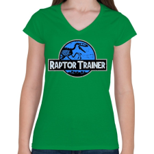 PRINTFASHION Raptor Trainer  - Női V-nyakú póló - Zöld női póló