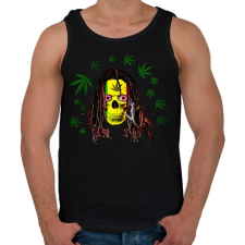 PRINTFASHION rasta skull - Férfi atléta - Fekete atléta, trikó